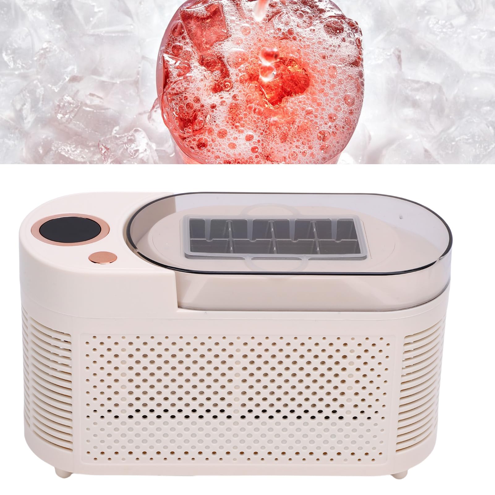Fabricante de Hielo de Encimera, 120W 8 Cubos en 10-15 Minutos Compacta Fabricante de Cubos de Hielo Maker de Hielo para Acampar, Viajar y Actividades Al Aire Libre (Enchufe de