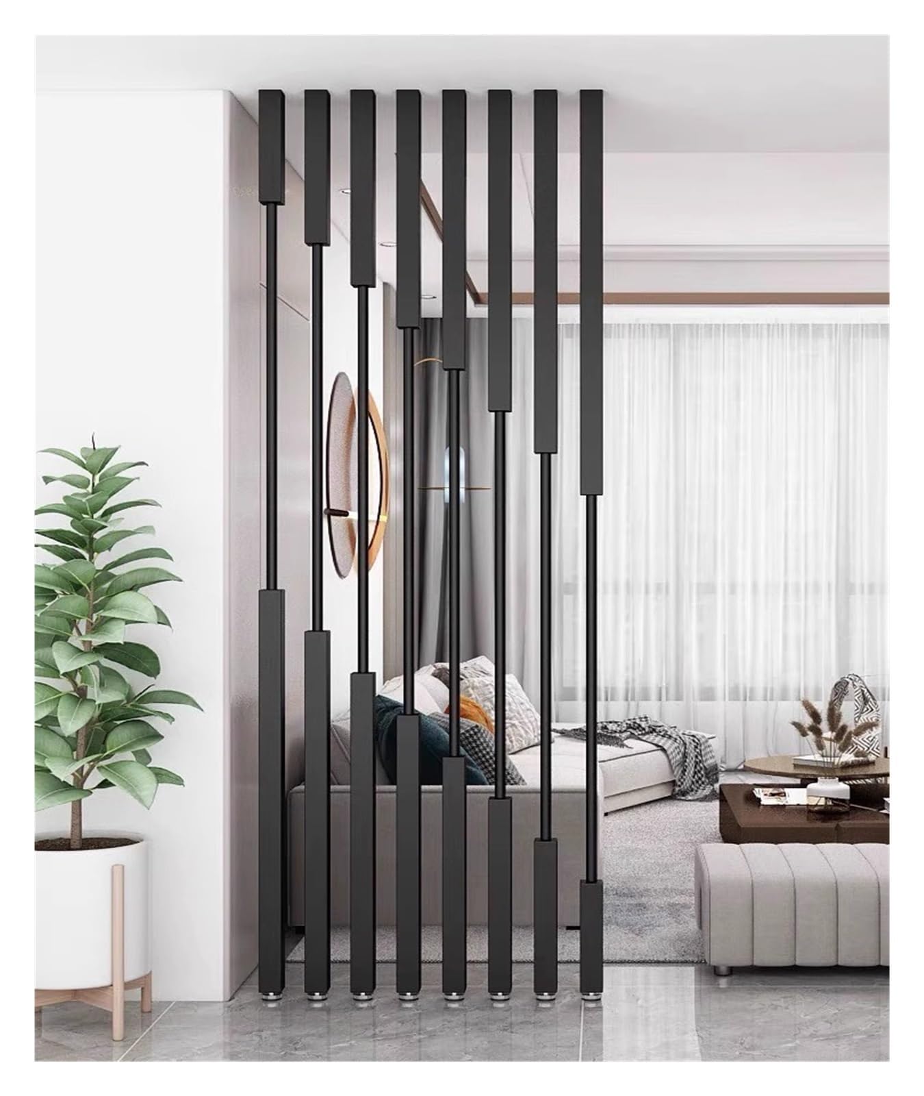 Séparateur de pièce du sol au plafond Lot de 7 colonnes pour sublimer un studio ou une entrée