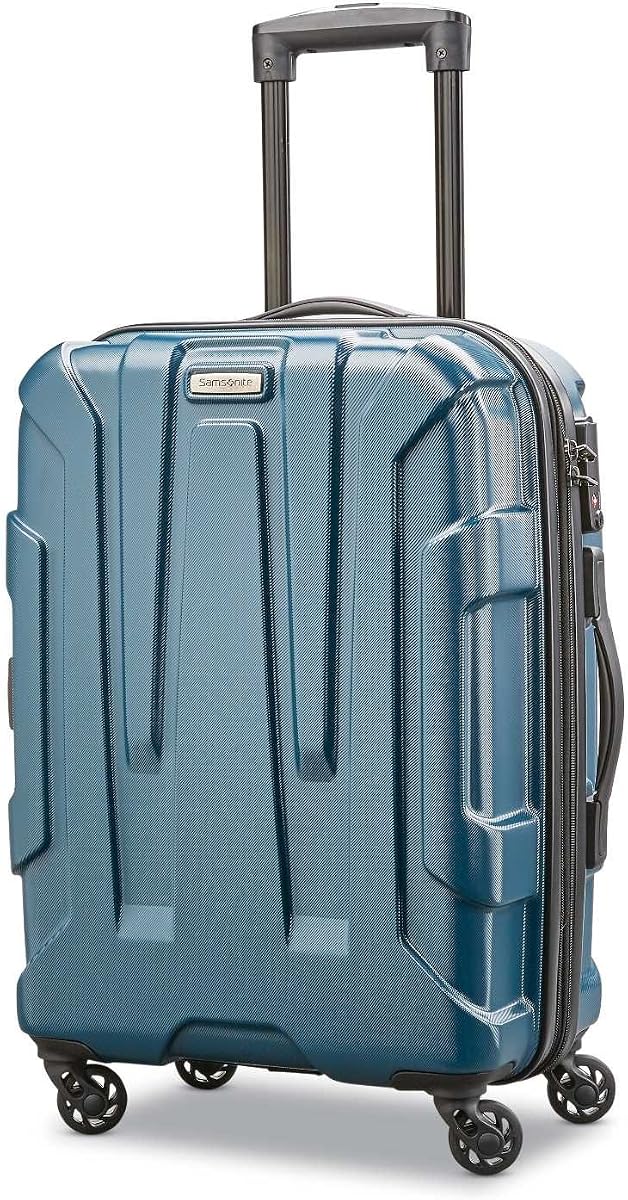 Equipaje extensible Samsonite Centric Hardside con ruedas giratorias, color verde azulado, equipaje de mano de 20 pulgadas