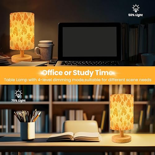Miniatura 3 de Table Lamps for Bedroom Retro 70s 60s Floral Hippie Mushrooms Summer Groovy Flower Power Bedside Lamps Desk Lamp Table Lamp Night Light for Kids