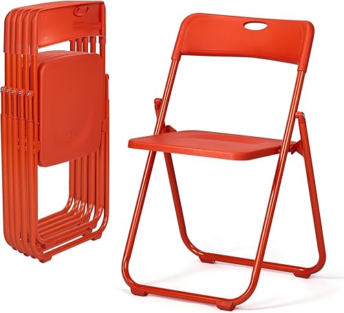 Miniatura 24 de Karl home Silla plegable de 10 piezas, silla plegable ligera de plástico de 300 libras, marco de metal reforzado fácil de plegar y almacenar para