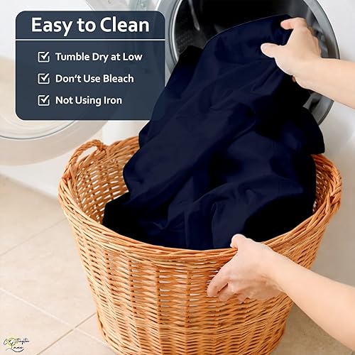 Miniatura 9 de Cottington Lane Juego de sábanas divididas tamaño King para cama ajustable, juego de sábanas refrescantes de algodón de alta calidad con bolsillos