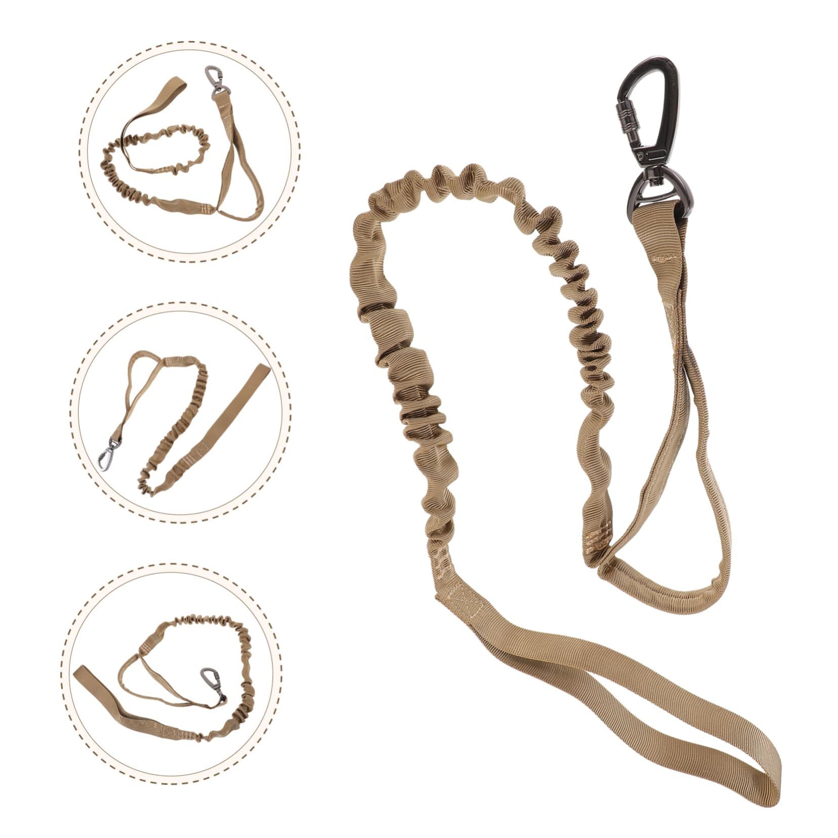 Housoutil 3stücke Verstellbare Nylon-hundeleine Für Optimales Training Elastische Führleine Khaki Für Und Outdoor-aktivitäten Mit Einstellbarem Haken Für Individuelle Längenanpassung