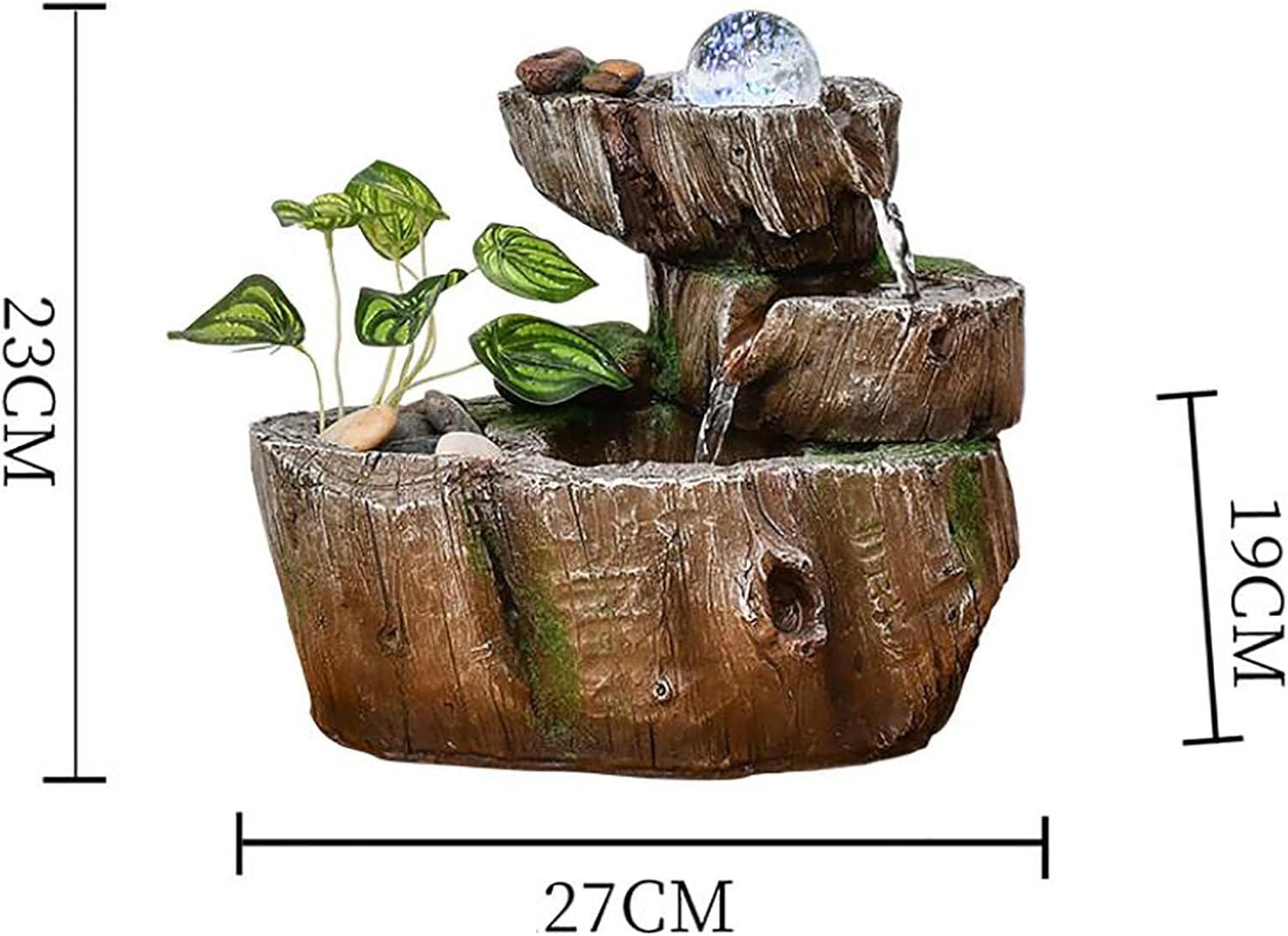 Tabletop Indoor Water Fountain Waterfall Indoor Table Top Water Feature Garden Ornament Zen Decor,A,Creativity,A