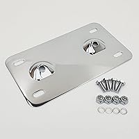 Vista 1 de Soporte de placa cromado para modelos Harley Street Glide, Road King, Road Glide y Electra Glide Touring 1999-2016 (7-1/4 pulgadas x 4-1/4 pulgadas)