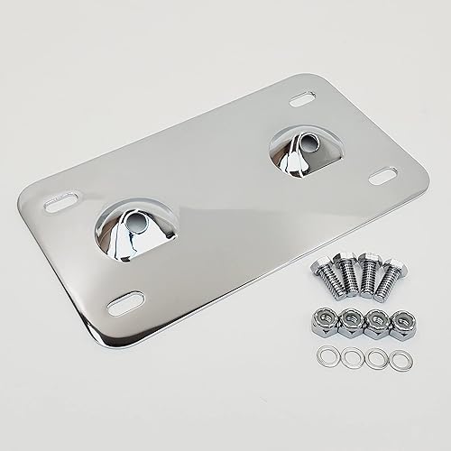 Soporte de placa cromado para modelos Harley Street Glide, Road King, Road Glide y Electra Glide Touring 1999-2016 (7-14 pulgadas x 4-14 pulgadas)