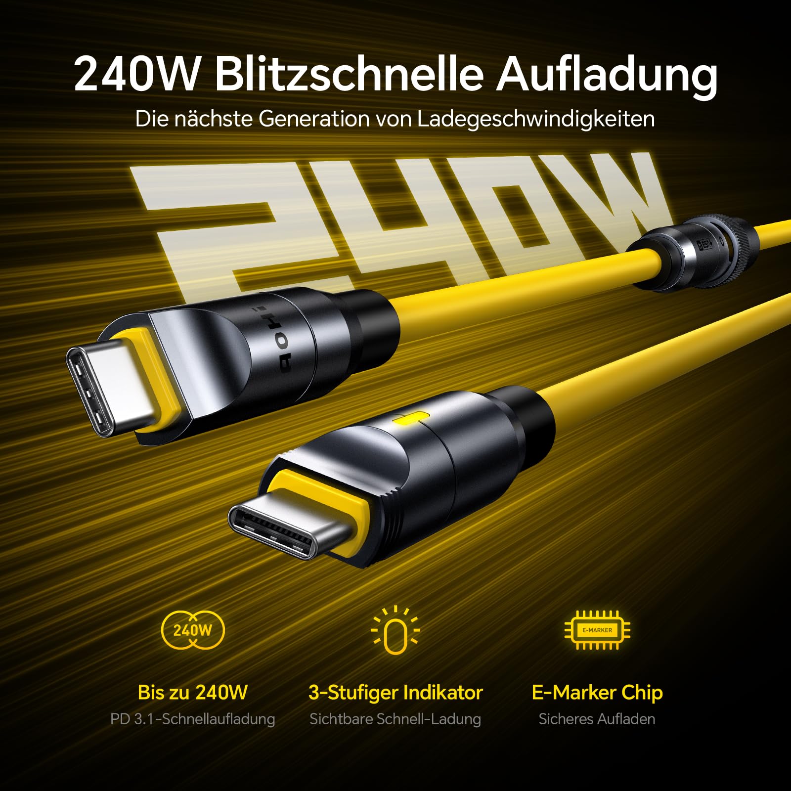 AOHI 240W 8 in 1 USB 4 Kabel Set, The Future 240W PD3.1 USB C Schnellladekabel unterstützt 40Gbps Datenübertragung 8K HD Display für iPhone17 Pro Max MacBook Pro Air iPad Galaxy