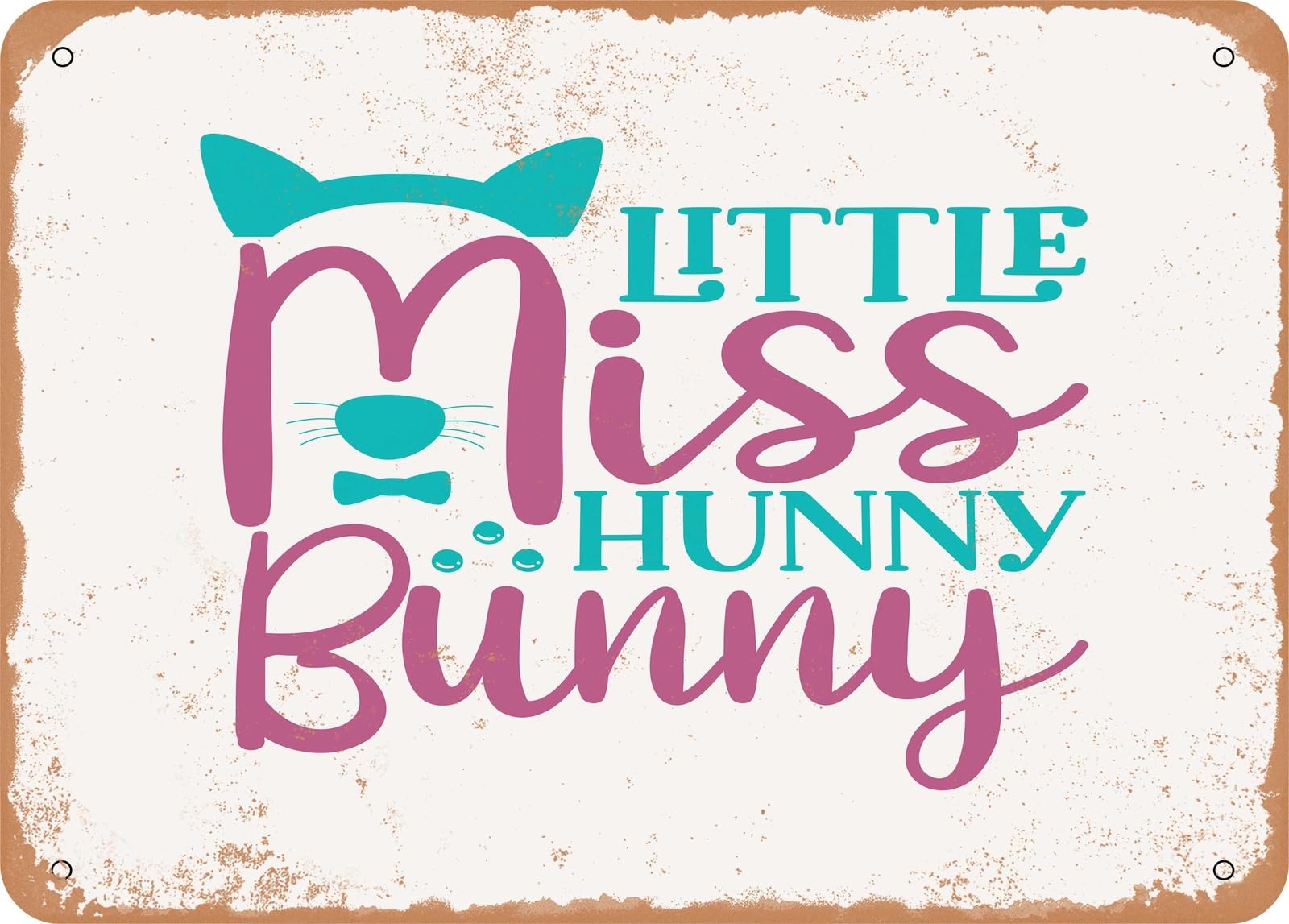 Metal Sign - Little Miss Hunny Bunny - Vintage Look Sign home decor
