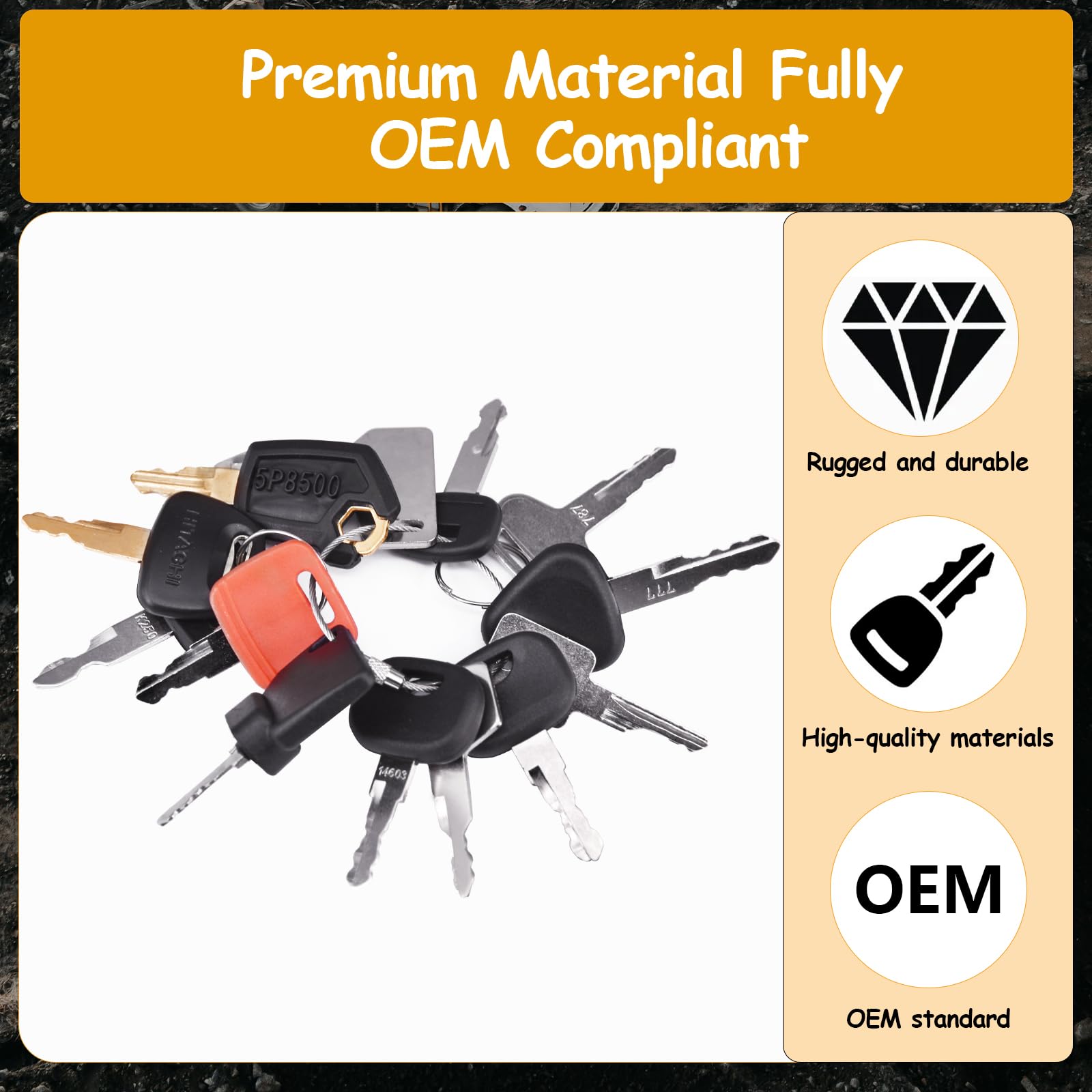 Lot De 18 Clés D'allumage De Rechange, Pour Machines De Construction, Excavatrices, Clés D'allumage Pour Machines De Chantier, Clés D'allumage Pour Tracteur, Kit De Clés Maîtres Pour Pelleteuse