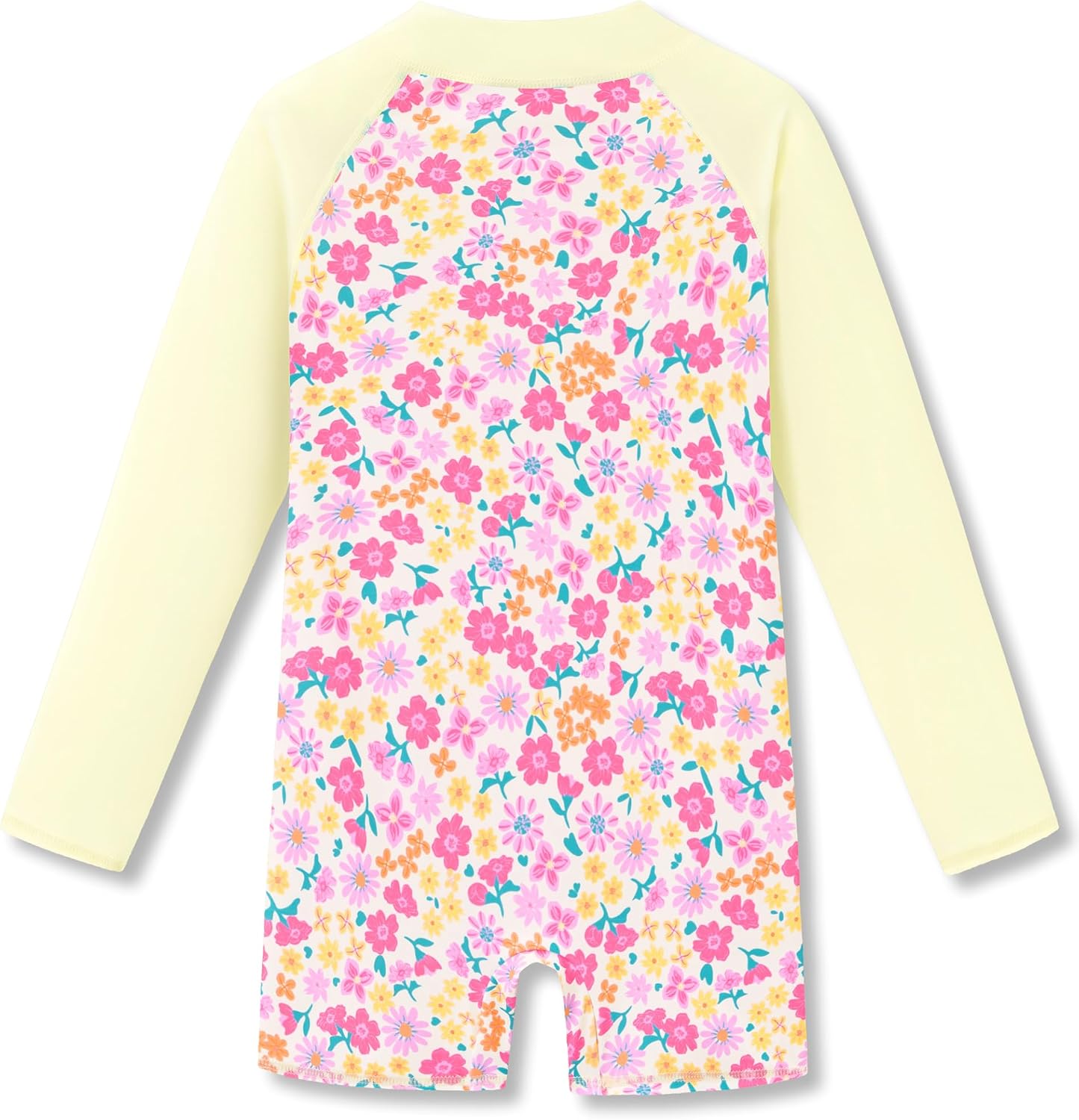 Girls Rash Guard Swimsuit One-Piece Zip-Up Bathing Suit Sizes 2T-10 | Front Zip-Up for Easy On/Off, Quick-Dry Stretch Long Sleeve Rash Guard Swimsuit with Sun Protection, Cute Marine Prints