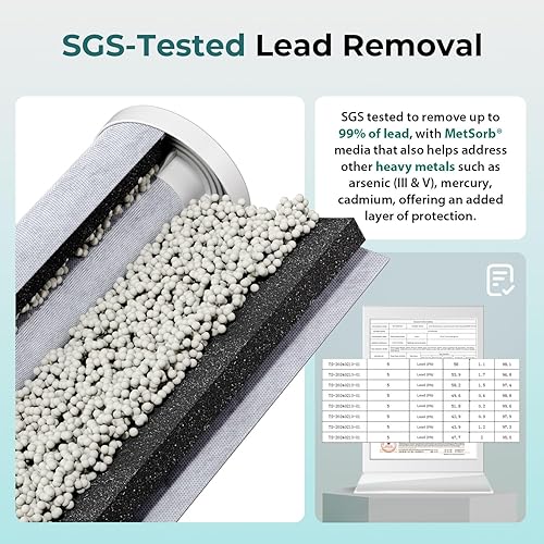 Miniatura 2 de iSpring El sistema de filtración de agua de 2 etapas WGB21B-CPB reduce arsénico, cadmio, mercurio, sedimentos, cloro y hasta un 99% de plomo,