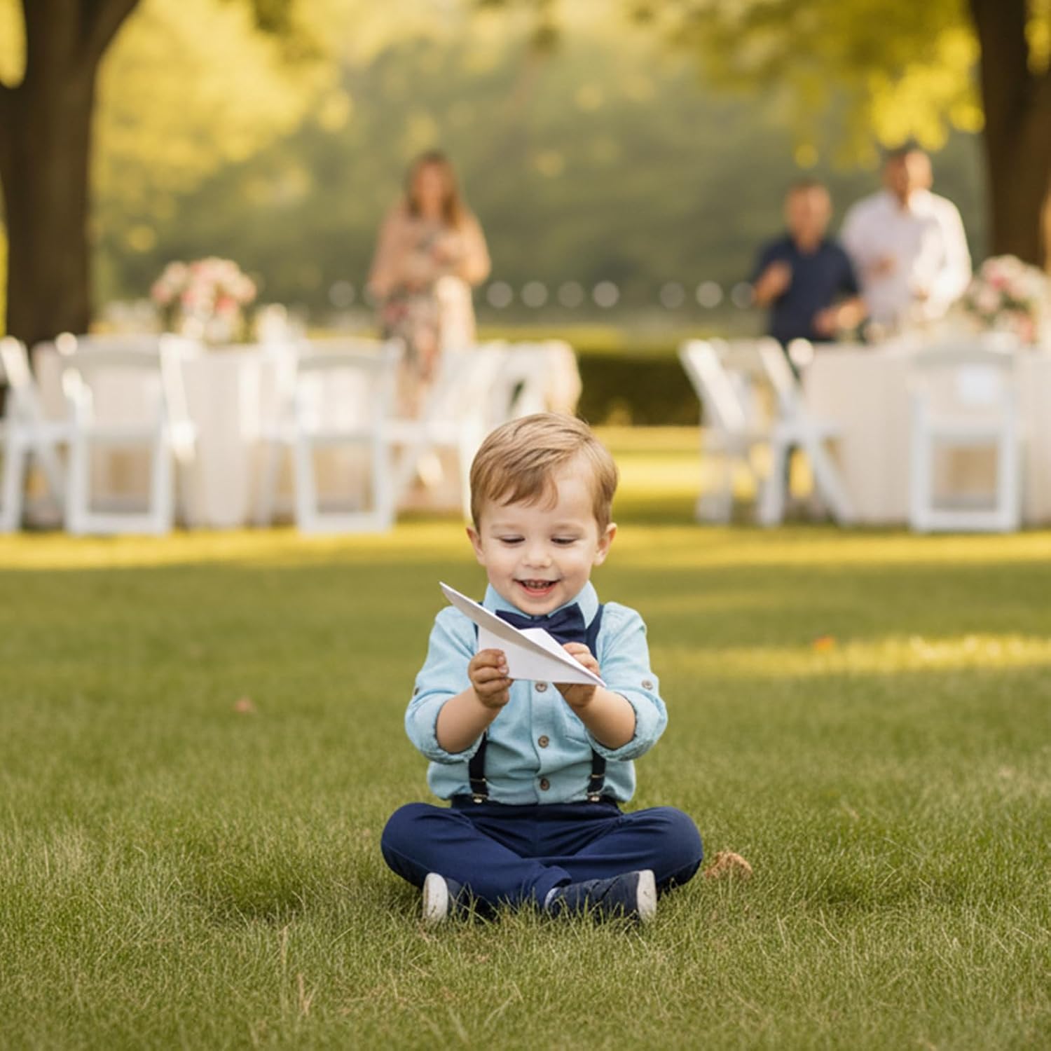 Volunboy Boys Clothes Set Toddler Kids Gentlemen Suit Long Sleeve Bow Tie Shirts Suspenders Pants Outfits - Image 3