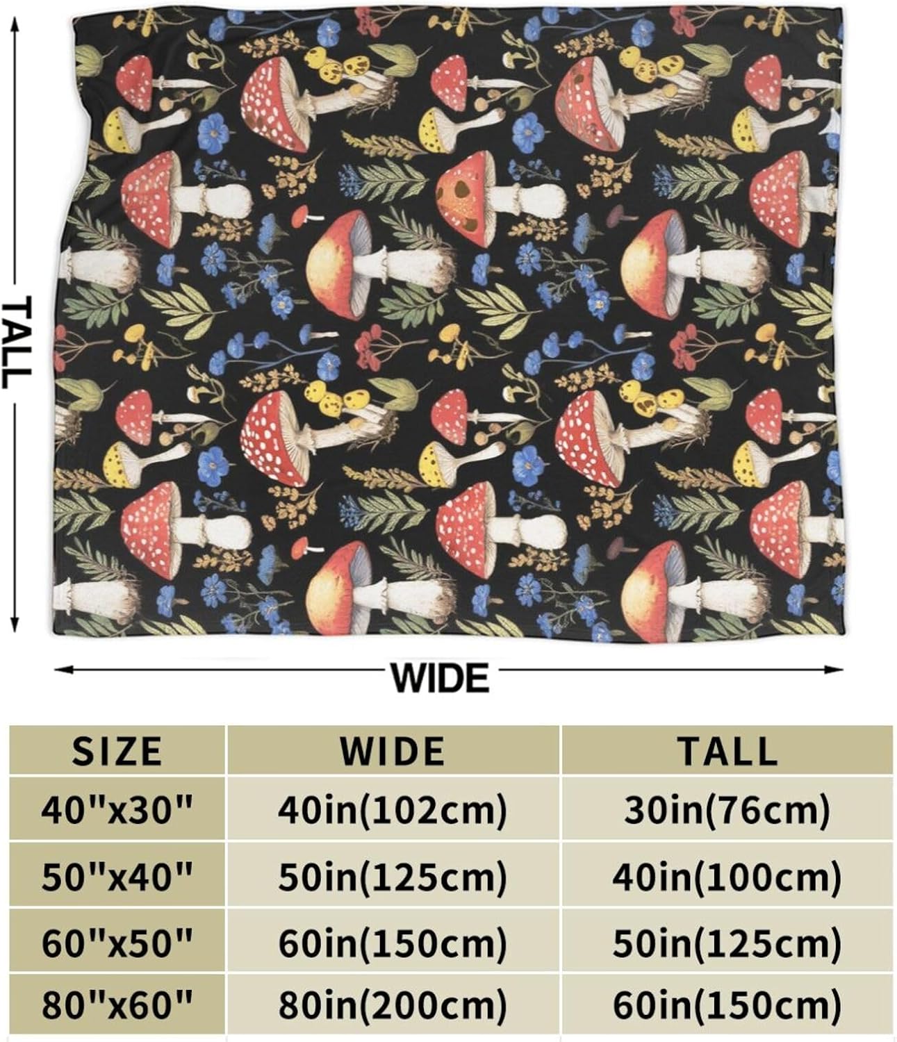 Red Mushroom Throw Blanket - Soft Plush Fleece Blankets- Cozy Mushroom Stuff Gifts for Women Girls Kids 40"X50" - Image 3