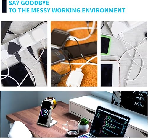 Miniatura 6 de Cargador inalámbrico, estación de carga inalámbrica 3 en 1, soporte de cargador inalámbrico rápido multiusos para iPhone 14131211ProMaxXSXRX8Plus,