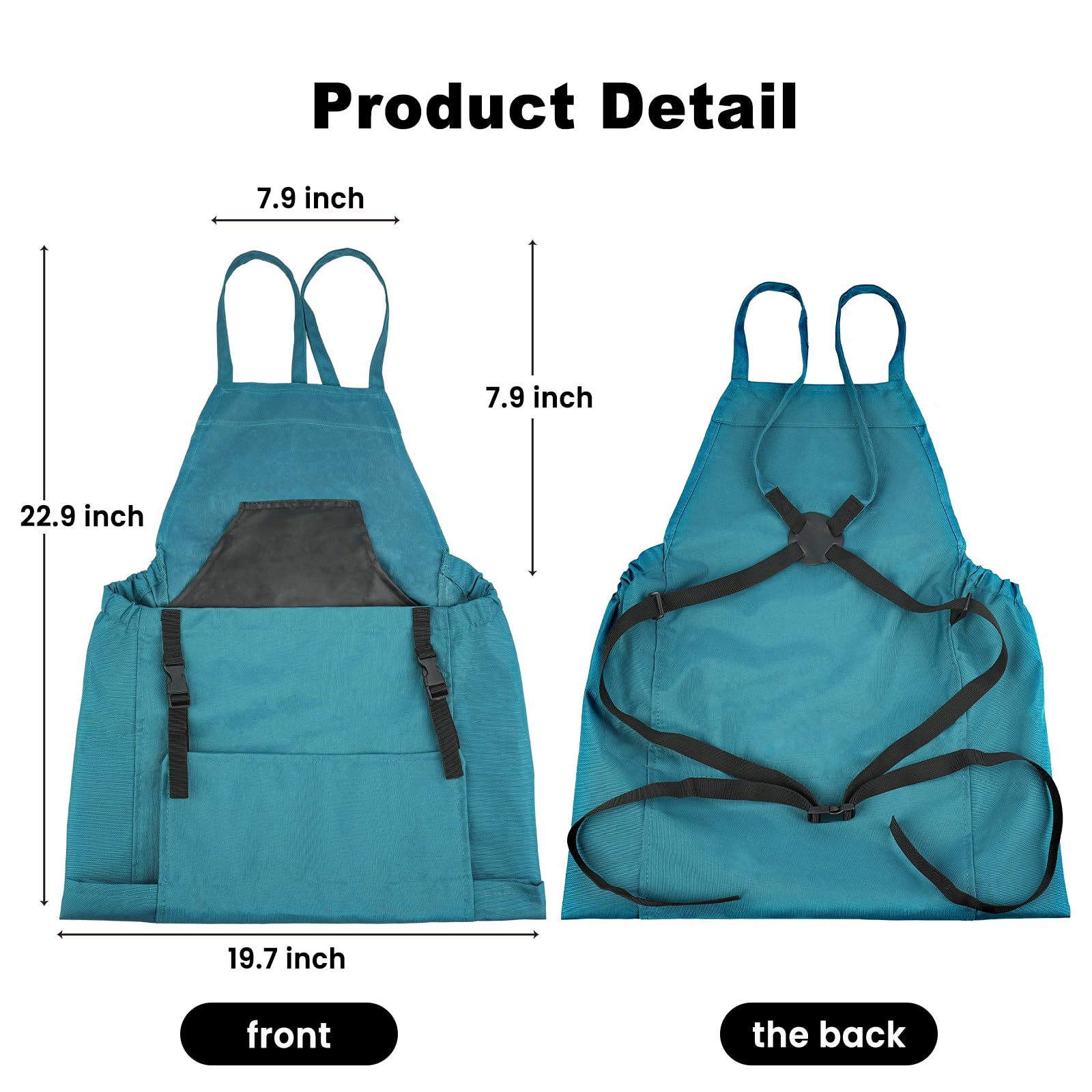 Talkson Gardening Apron, Garden Apron with Quick Release Pockets,Water Resistant Oxford with Adjustment Cross Strap,Farm Work, Harvest Apron Gardening Gifts for Men&Women