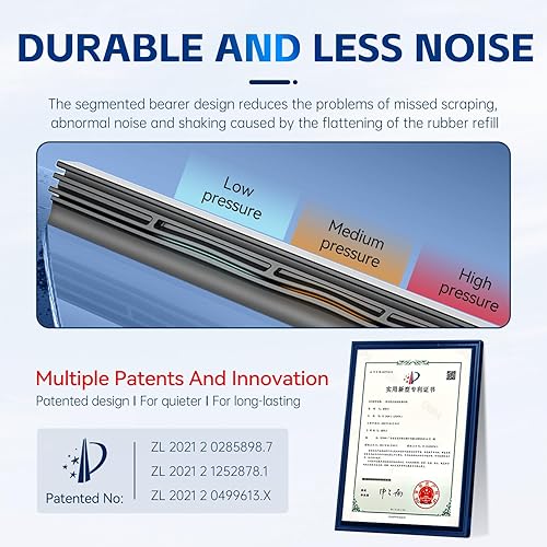 Miniatura 2 de Limpiaparabrisas de repuesto para Lexus GX460 2010-2023, Toyota Highlander 2008-2019 (juego de 3)