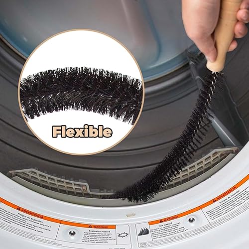 Miniatura 3 de Holikme Kit de limpiador de ventilación para secadora, paquete de 2  Suministros de limpieza para el hogar, cepillo de bobina larga y flexible para