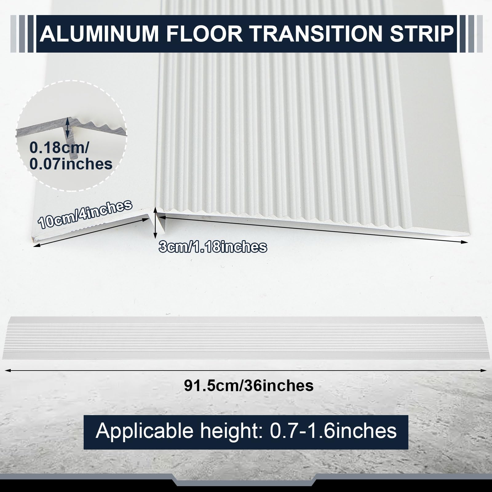 Door Trim 4 Inch Wide Aluminum Floor Transition Strip Wood To Tile ...
