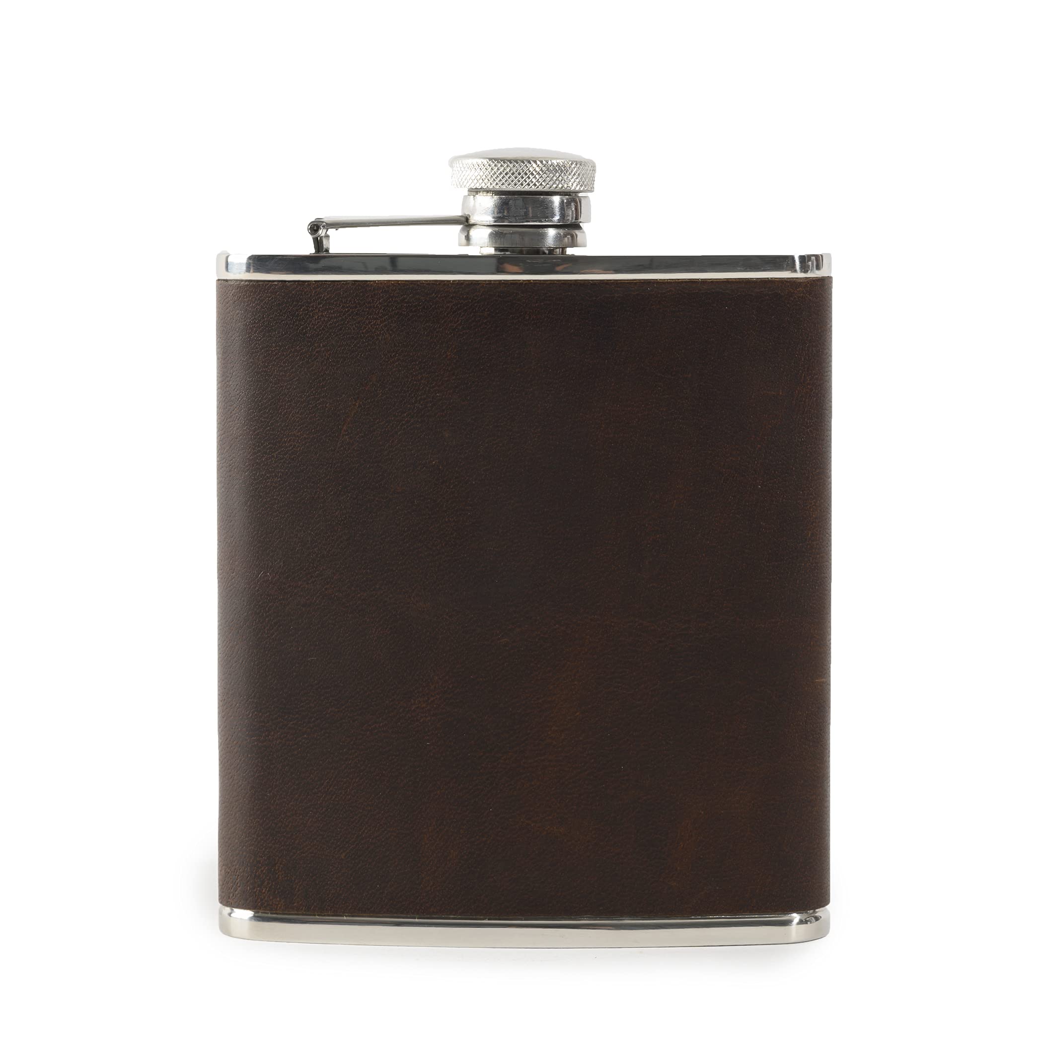 Moore and Giles Leather Wrapped Flask, Baldwin Oak Brown, 6 OZ