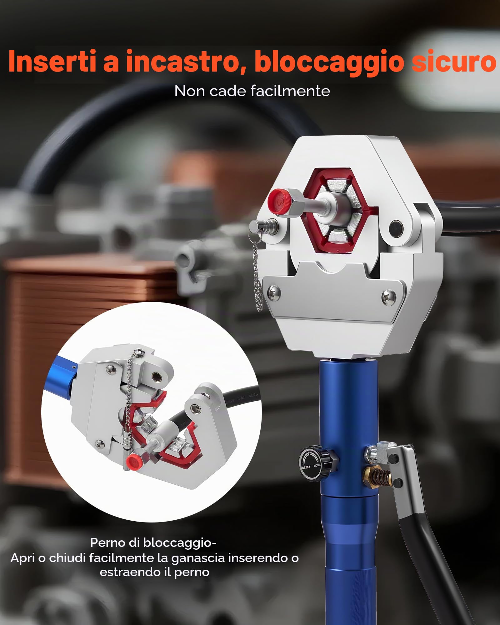 VEVOR Pinza Idraulica per Crimpatura per Tubi Idraulici AC Hydra-Krimp con 7 Matrici a Scatto, Utensile Manuale per Riparazioni di Automobili e Aria Condizionata, con Custodia per il Trasporto