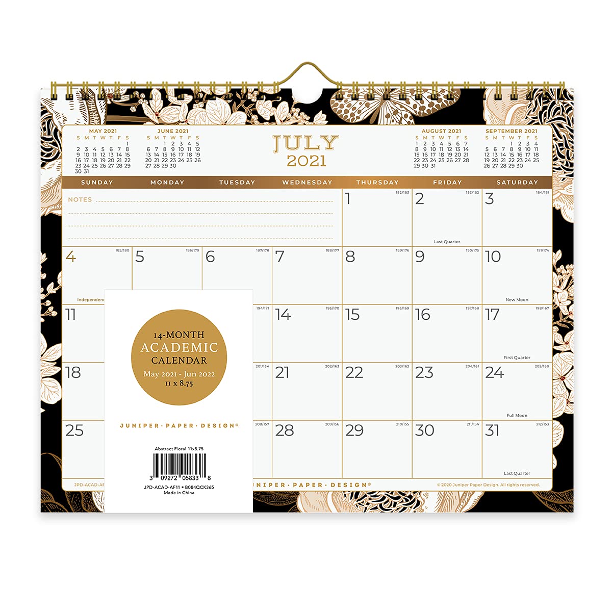 Wall Calendar July 2021 - June 2022 - 2021-2022 Academic Monthly Wall Desk Calendar - 11 X 8.75 Inches - Floral Twin-Wire Binding Calendar For Easy Planning- Buy Online In Saint Vincent And The Grenadines At Desertcart - 213386832.