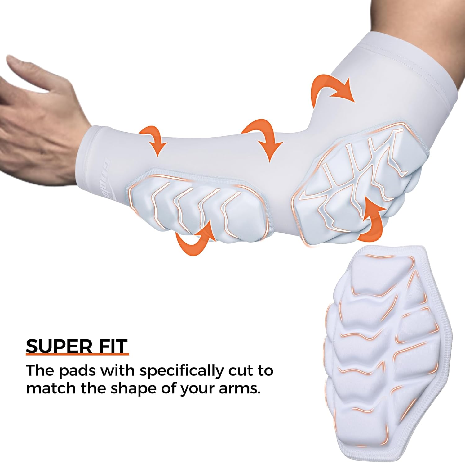 COOLOMG Football Arm Pads Padded Forearm Elbow Sleeves Protection Support for Basketball Volleyball 1 Pair - Image 4