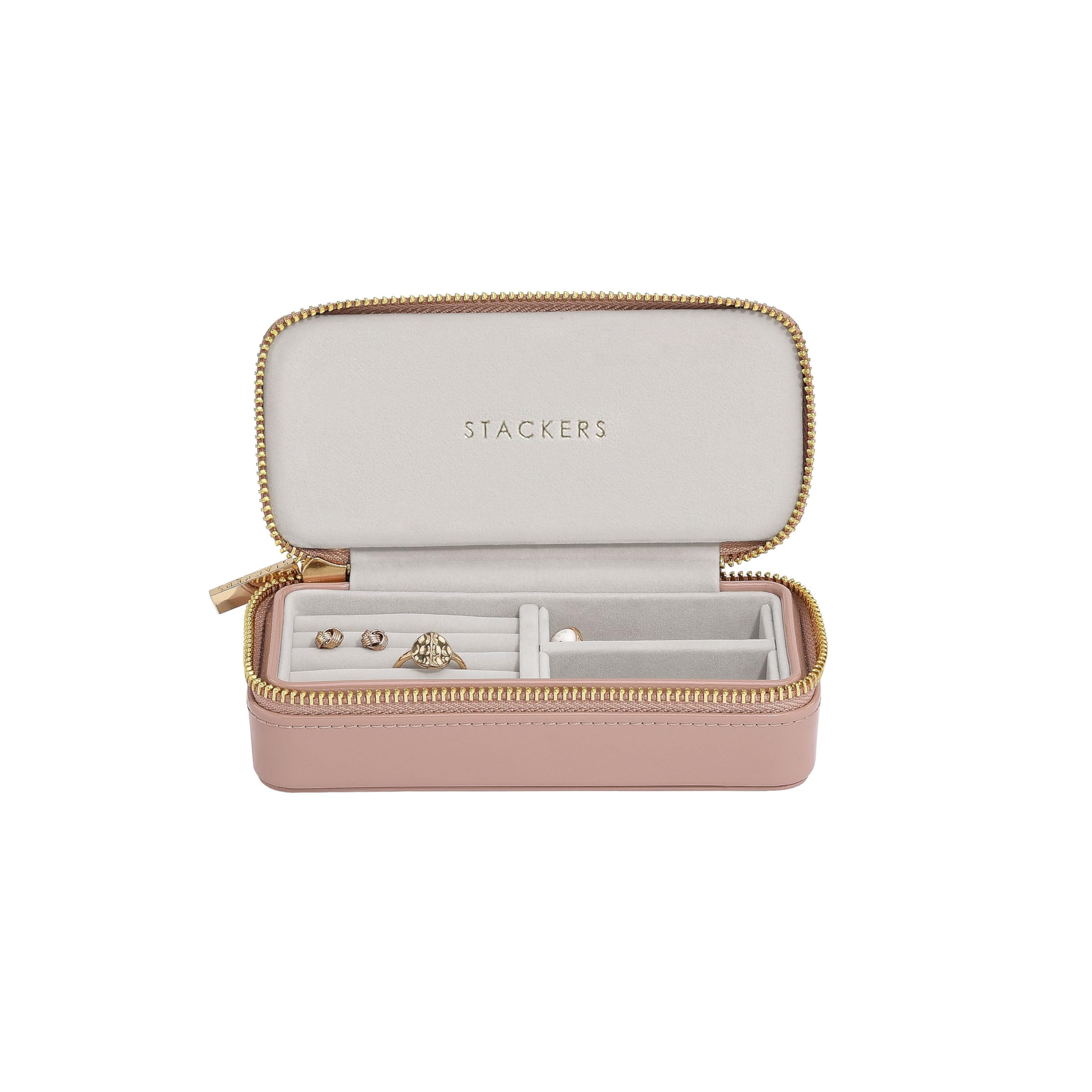 Stackers Copper Rose Patent Medium Travel Jewellery Box
