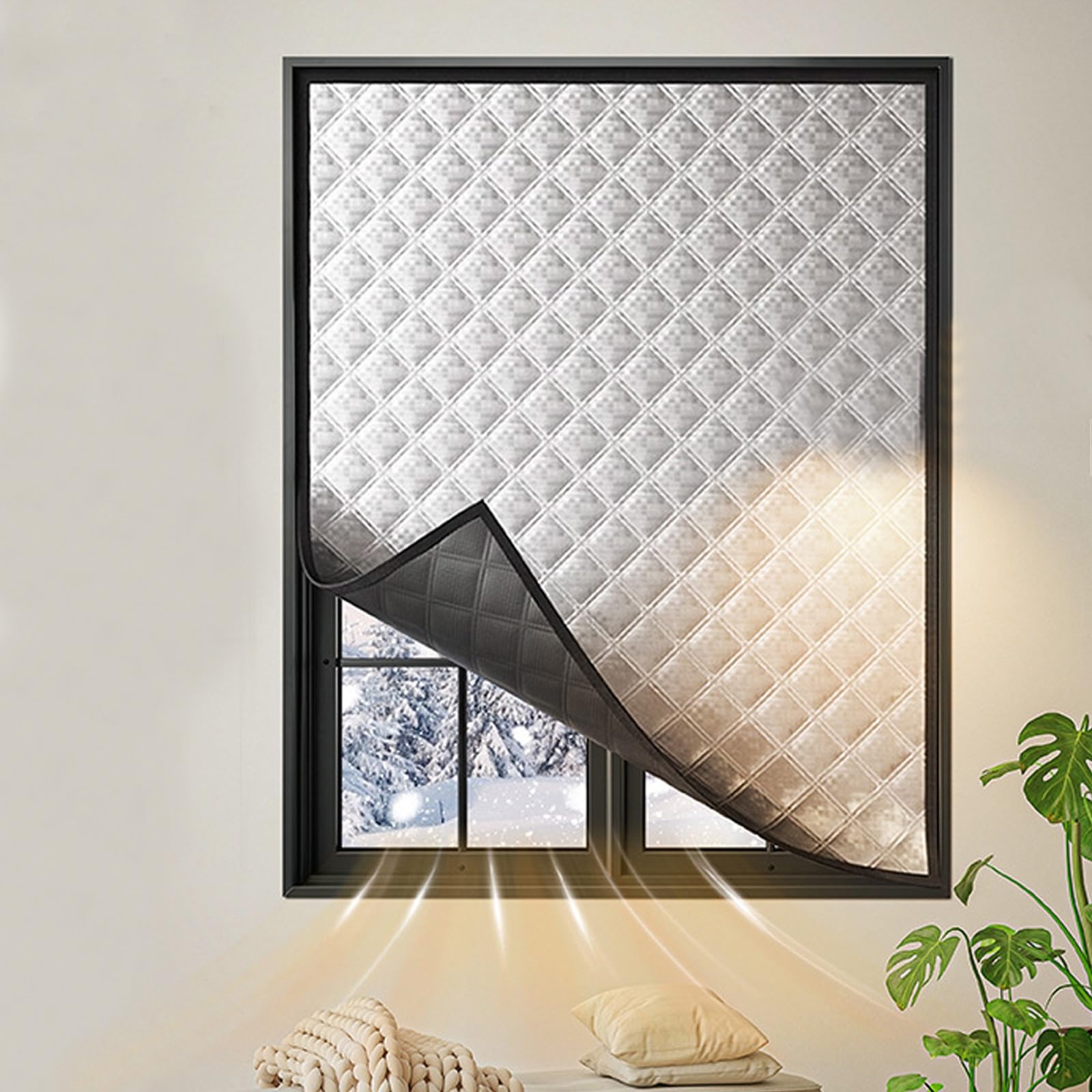 Rideau de protection thermique isolant et occultant contre le froid