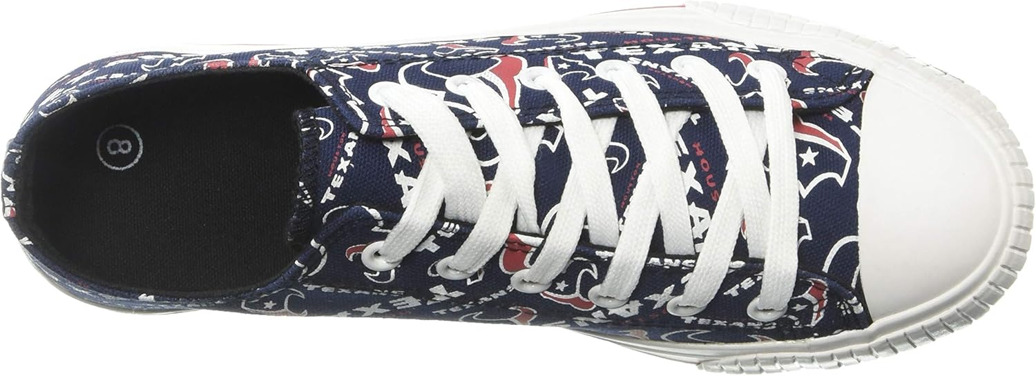 FOCO Houston Texans NFL Womens Low Top Repeat Print Canvas Shoes - 7 - Image 8