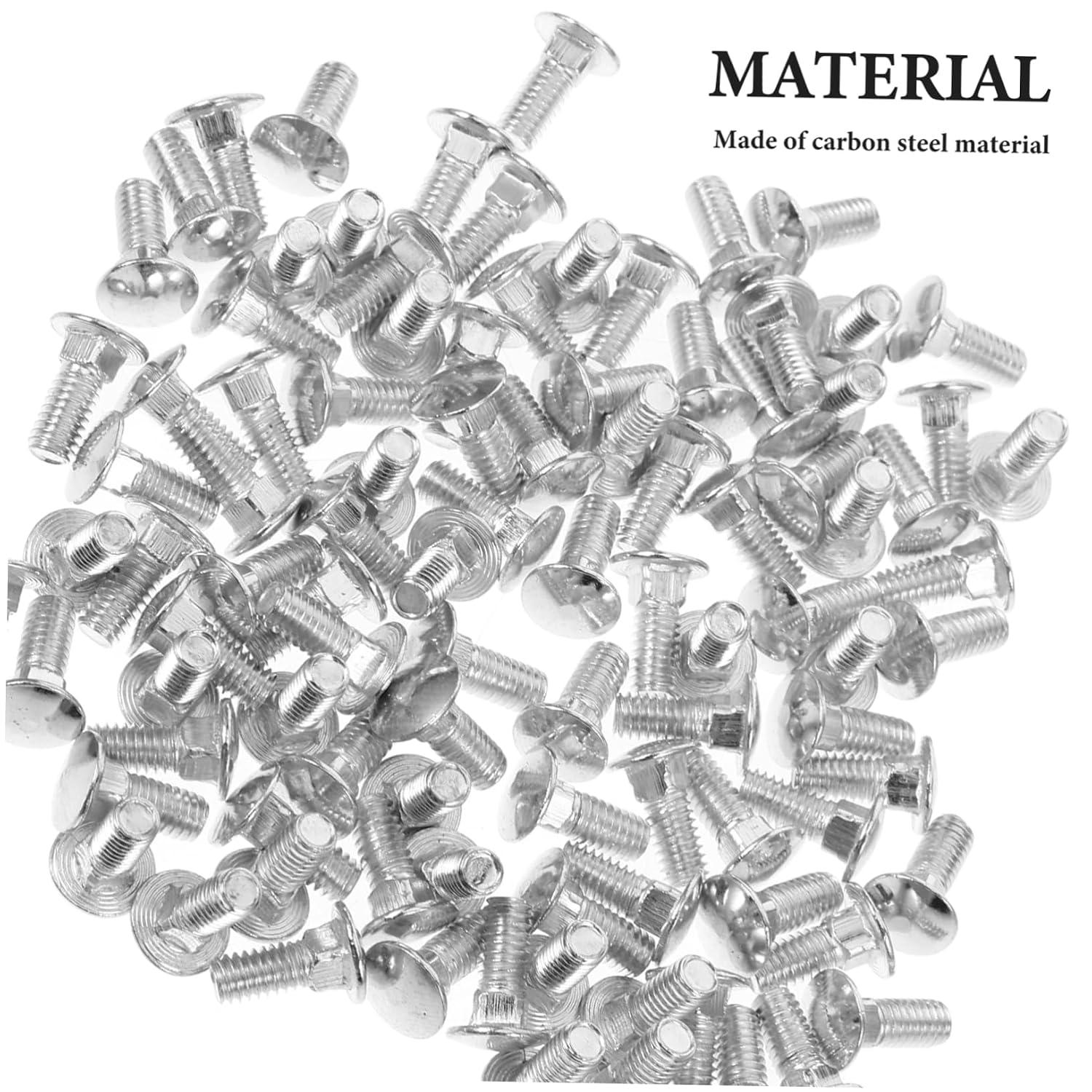 100Pcs Zinc Plated Carriage Bolts Fully Threaded Round Head Screws Hardware Kit for Easy Installation Shelving and Various Applications