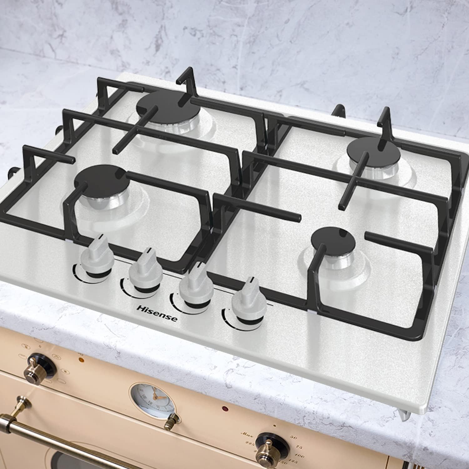 Hisense GM643XF Piano Cottura a Gas con 4 Zone di Cottura, Larghezza 60 cm, Griglie in Ghisa, Accensione Integrata, Inox Anti Impronta Hisense GM643XF Piano Cottura a Gas con 4 Zone di Cottura, Larghezza 60 cm, Griglie in Ghisa, Accensione Integrata, Inox Anti Impronta