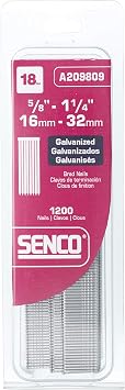 Senco A209809 18-Gauge-by-5/8-Inch to 1-1/4-Inch Electro Galvanized Variety Pack Brads