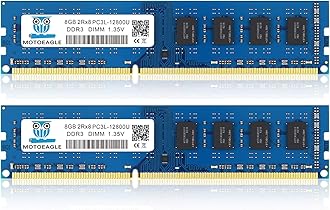 16GB (2X8GB) PC3L-12800U DDR3L-1600 UDIMM RAM 2Rx8 DIMM DDR3 8GB 1600MHz PC3 12800 SDRAM 240-Pin 1.35V CL11 Non-ECC Desktop PC Memory Kit