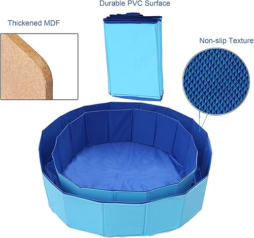 Miniatura 4 de ITidyHome Piscina plegable para perros y mascotas, bañera plegable para mascotas con bolsa de transporte y cepillo para mascotas para perros, gatos