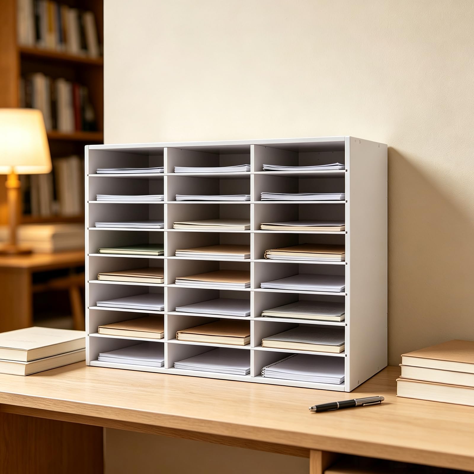 Organizer per letteratura a 24 scomparti, portadocumenti, fino a 60 kg, con