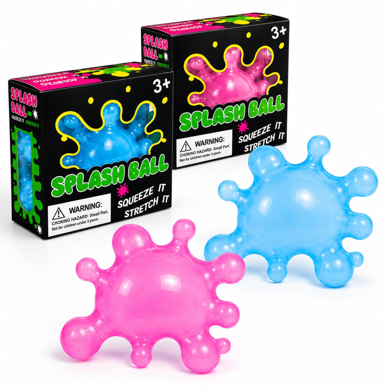 2PCS squishy, for Office Workers and Commuting Relaxation, Blue and Pink Set with Storage Box, Snowball, Similar to bread and fruit squishy