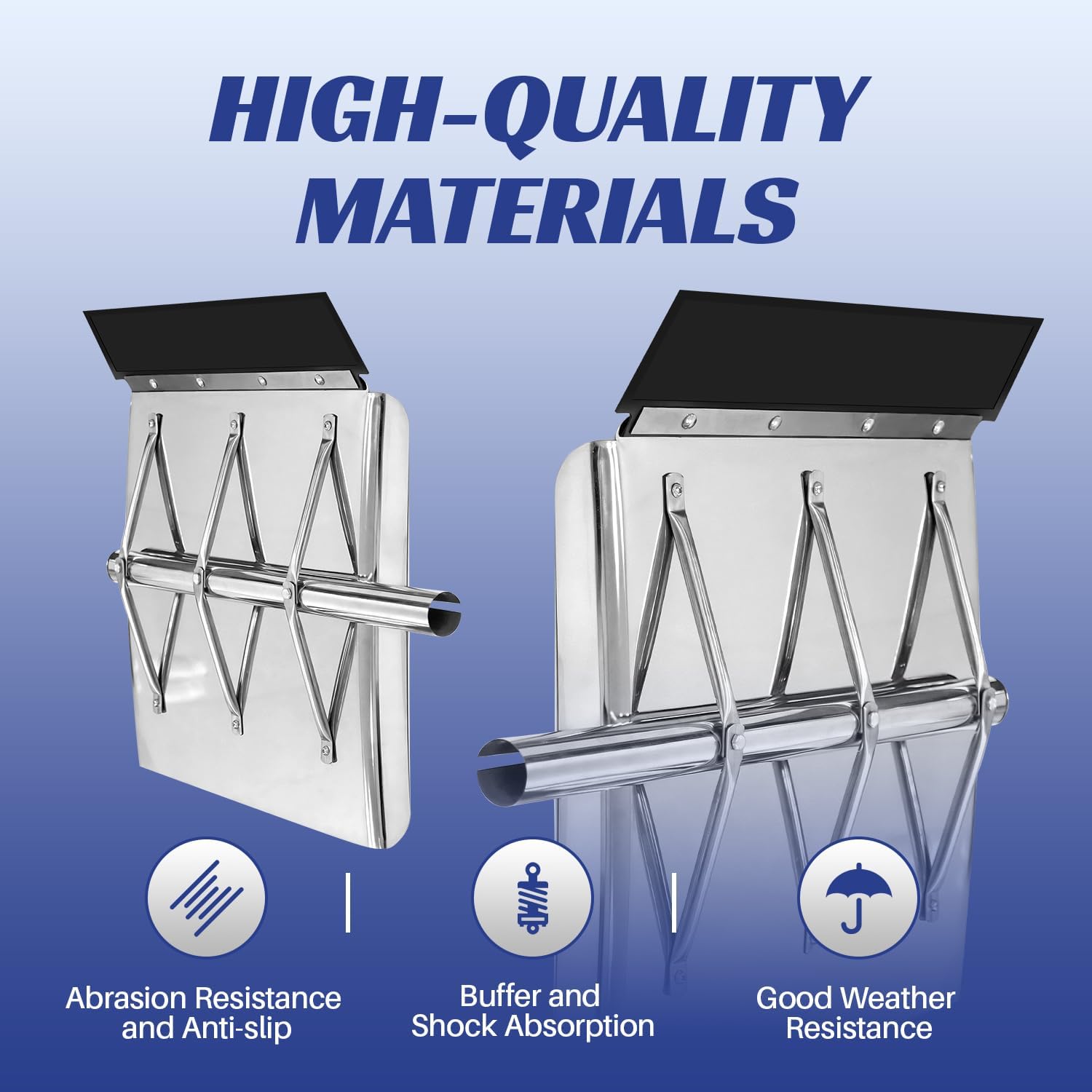 24" x 24" Upgraded Stainless Steel Quarter Fenders for Semi Trucks, Semi Truck Fenders with Triangle Support Brackets, Stainless Steel Mirror-Finished Truck Fenders Right & Left, 2PCS