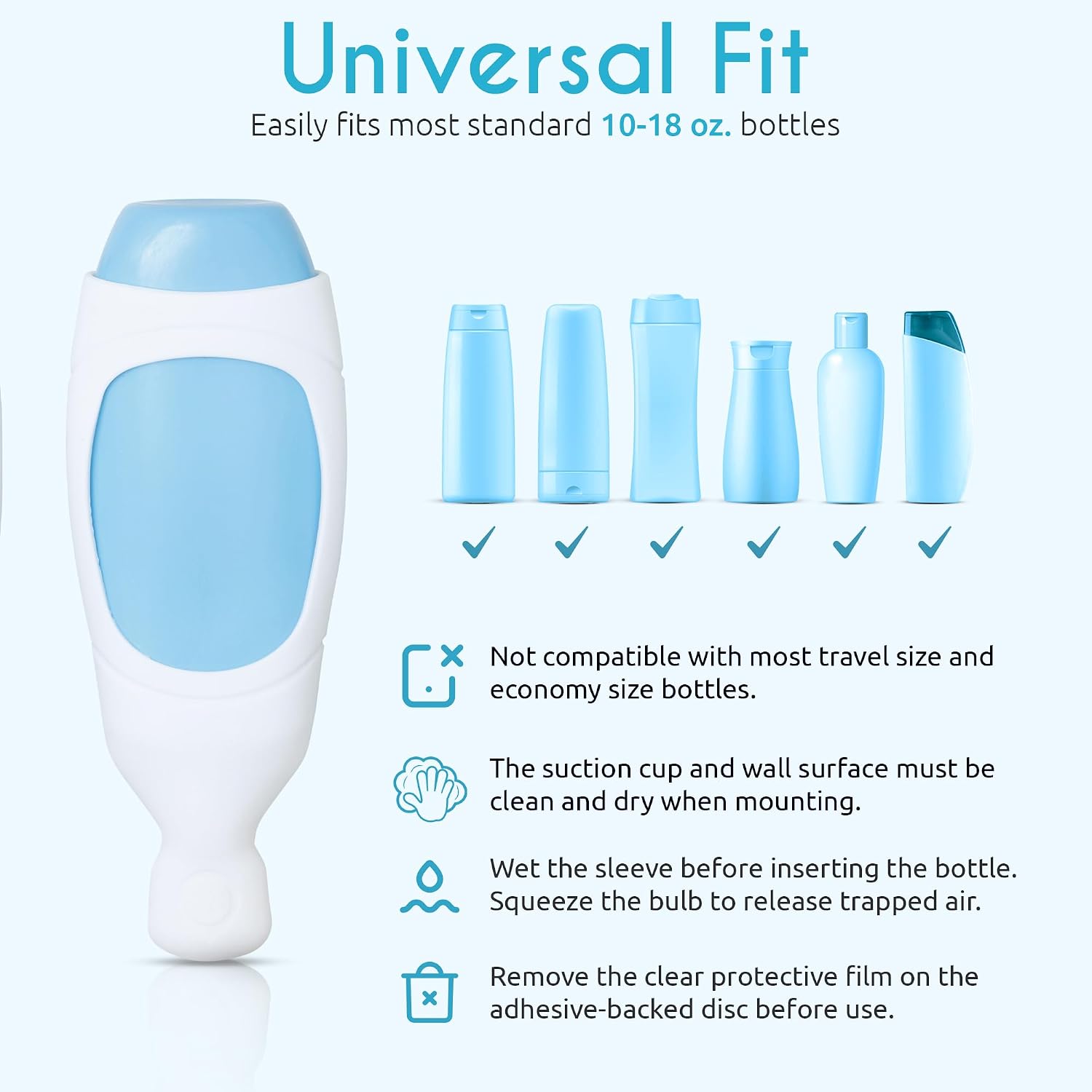 Squeezi 2 Unit Pack (Bright White) Wall Mounted Shower Dispenser and Organizer for Shampoo and Soap Bottles, Silicone Chamber