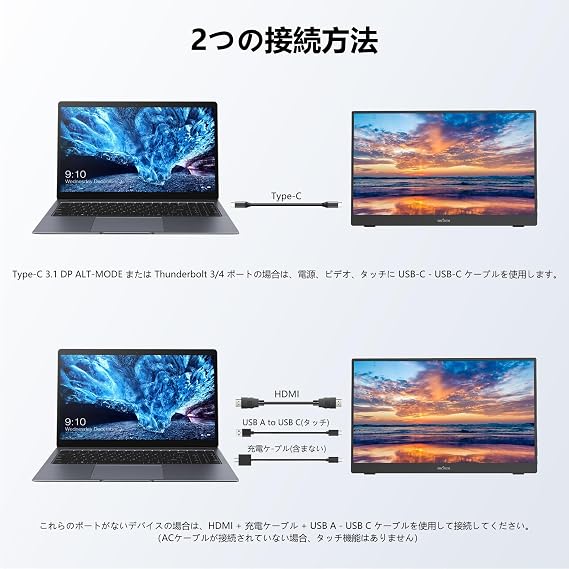 Mobile Monitor 15.6 inches Touch Panel InnoView Mobile Display Freestanding Portable Monitor Gaming Monitor IPS LCD Panel 1920*1080 FHD Touch Function Slim Lightweight Portable Wall Mount Compatible