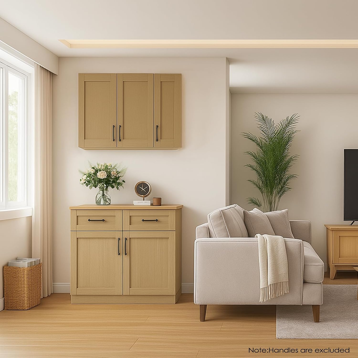 Kitchen Wall Cabinet, 12" Bathroom Wall Cabinet, 1 Soft Close Door, 2 Adjustable Shelves, Shaker, Painted, Unassembled for Kitchen, Laundry Room (White Oak and MDF Door, 12"W X 36"H X 12"D)