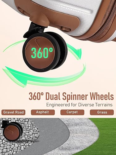 Miniatura 6 de Equipaje de mano de 22 x 14 x 9 aprobado por aerolíneas con ruedas giratorias, maleta de mano ligera de 20 pulgadas aprobada por aerolíneas con