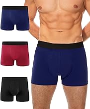3 Pack Incontinence Pants for Men, Washable Boxers Shorts with Ultra-Absorbent Protective Pads, Leakproof Reusable Odor Control Underwear Trunks for Going Out Post-Surgery (Multicolor01, L)