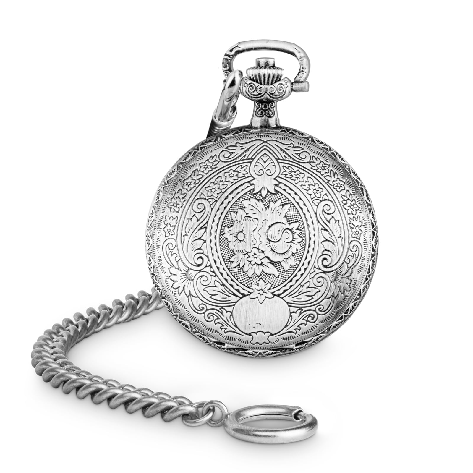 Hermann Jäckle Herren Taschenuhr Schöntal 2 Antiklook Handaufzug 50 mm | Made in Germany, Handaufzugswerk, kleine Sekunde, inklusive Kette und Reiseetui.