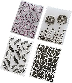 Migavan 4 Assorted Patterns Embossing Folder Plastic Templates Molds Tools for DIY Craft Scrapbooking Photo Album Card Decoration Style D