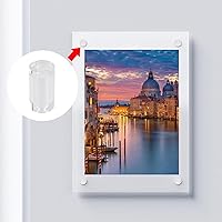 Vista 5 de Antrader Separadores transparentes, tornillos de separación para tableros publicitarios y marcos de acrílico, 25 x 40 mm (8 piezas)