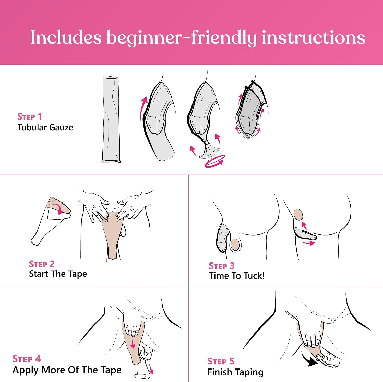 Tuck Yourself™ 10 Pack | Tucking Tape Kit | All Day Tuck for Crossdressers, Drag & Trans Women | Gaff Alternative