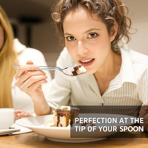 Vista 26 de Liacere 360 cubiertos de plástico transparente resistente, 150 tenedores, 150 cucharas, 60 cuchillos, sin BPA, resistentes al calor, juego de Claer