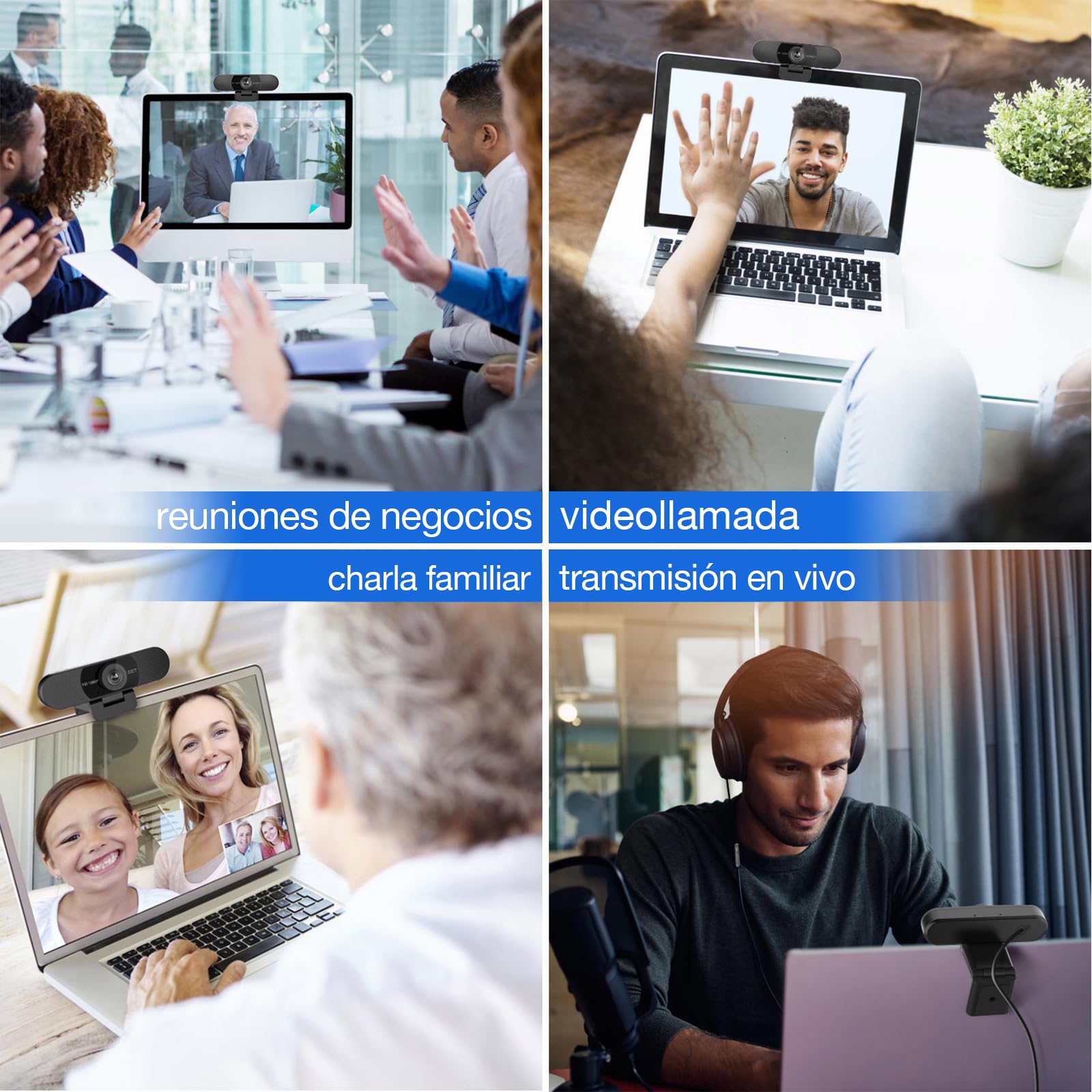 EMEET Webcam 1080P con Micrófono C960 Cámara Web de Transmisión de 2 Micrófonos con Cubierta de Privacidad, Vista de 90°, Webcam USB Plug & Play para Llamadas/Conferencias, Zoom/Skype/Youtube