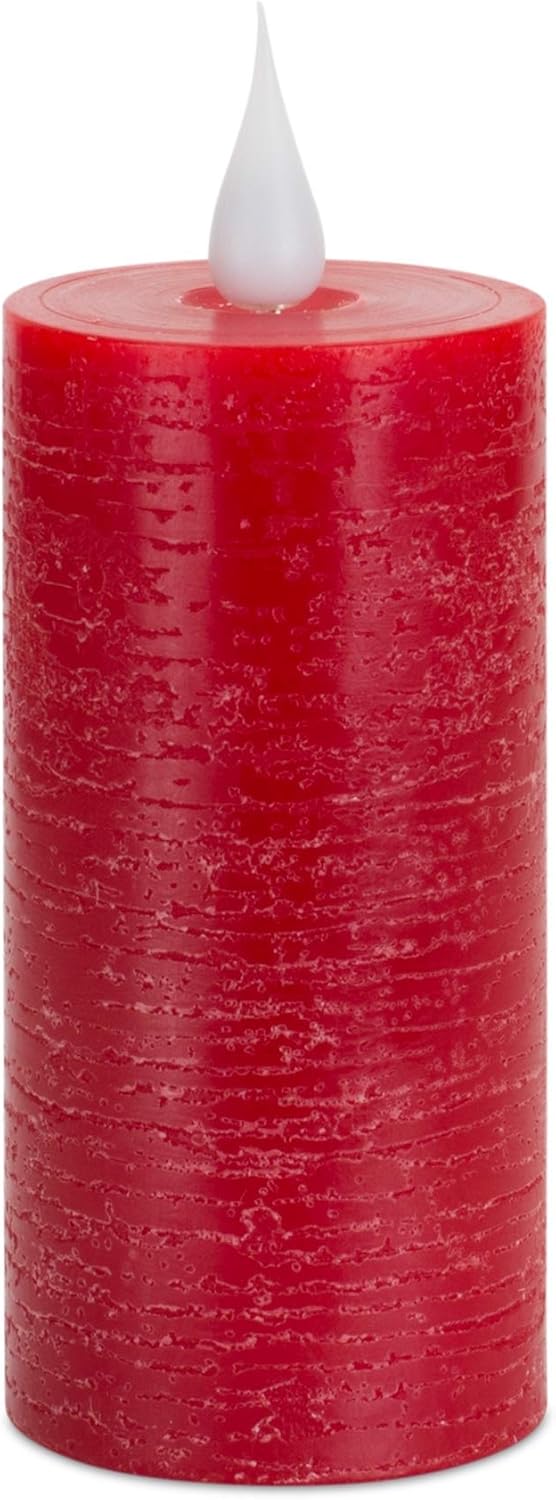 Melrose Wax, Plastic LED Candle, 4-inch Height, Wax Flameless Candles, Red Flickering Glow LED Candles, Battery Operated