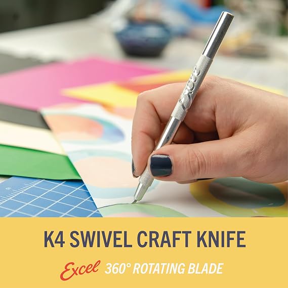 Excel Blades K4 Swivel Craft Knife with 360-Degree Rotating Blade, Aluminum